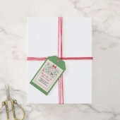 Classic Modern  Rood Groen Kerst Cadeaulabel (Met Touw)
