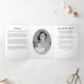 Classic Modern Script 2-Photo Funeral Drieluik Programma (Binnen)