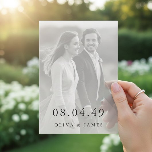 Classic Modern Script Photo Wedding Invitation