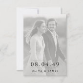 Classic Modern Script Photo Wedding Invitation Kaart (Voorkant)