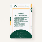 Classic Modern Simple Student ID Naam Kaart Badge (Achterkant)