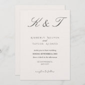 Classic Modern Wedding Invitation | Elegant Kaart (Voorkant / Achterkant)