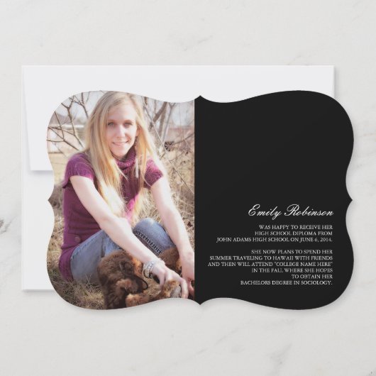 Classic Moderne Faire-part Grad (Dos)