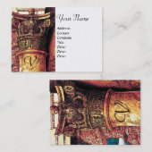 CLASSIC MONOGRAM 2 helder rood geel, goud metaalac Visitekaartje (Voorkant / Achterkant)