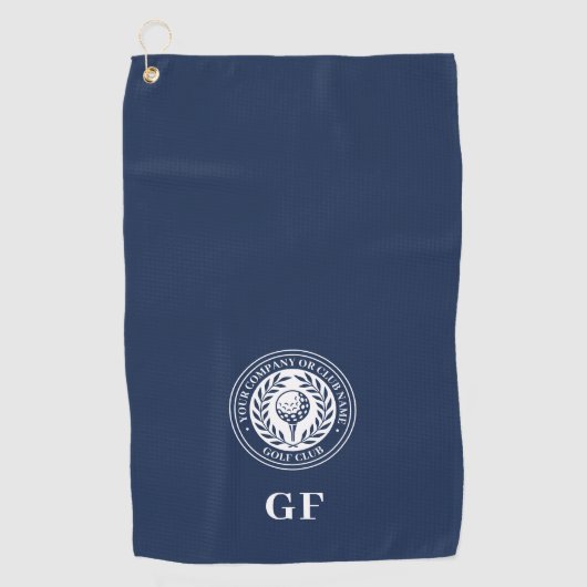 Classic Monogram Aangepaste naam Donkerblauw Golfhanddoek (Voorkant)