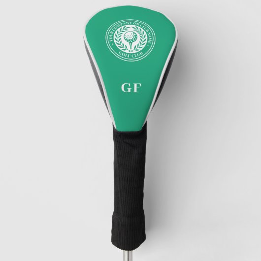 Classic Monogram Aangepaste naam Groen Golfheadcover (Voorkant)