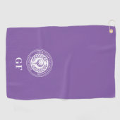 Classic Monogram Aangepaste naam Paarse Golfhanddoek (Horizontaal)