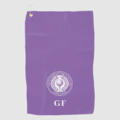 Classic Monogram Aangepaste naam Paarse Golfhanddoek (Voorkant)