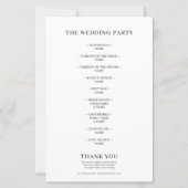 Classic Monogram Calligraphy Wedding Program (Achterkant)