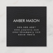 Classic Monogram Decorative Elements Faux Leather Vierkante Visitekaartje (Achterkant)