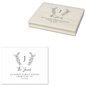 Classic monogram elegant aangepaste naam rubberstempel (Gestempeld)
