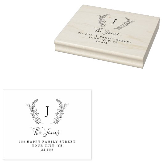 Classic monogram elegant aangepaste naam 	rubberstempel (Gestempeld)