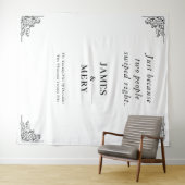 Classic Monogram Elegant Border Wedding Wandkleed (In Situ (horizontaal))