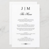 Classic Monogram Elegant Wedding Menu (Devant / Derrière)