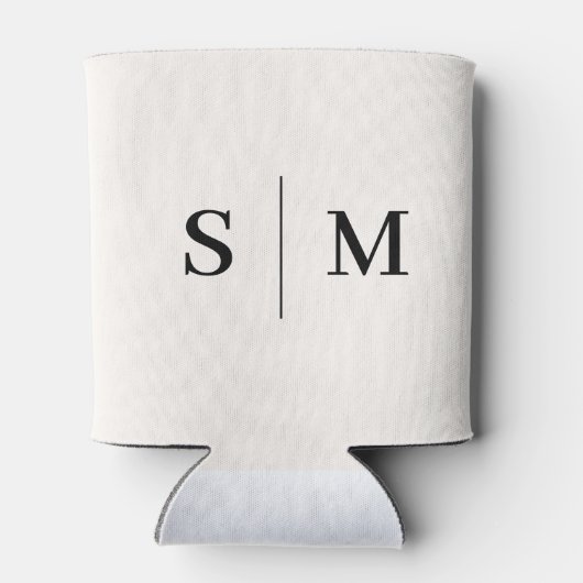 Classic Monogram Elegant White Wedding Can Cooler (Achterkant)