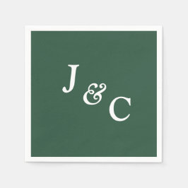 Classic Monogram Emerald Green Wedding Napkin Servet