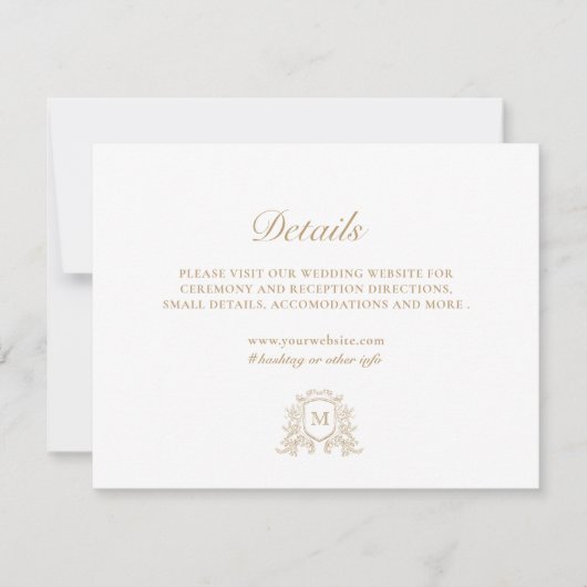 Classic Monogram Gold en White Behuizing Kaart (Voorkant)