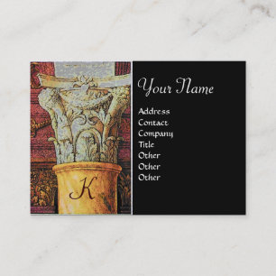CLASSIC MONOGRAM, helder bruin ,grijs ,zwart Visitekaartje