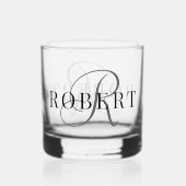 Classic Monogram Initiaal Naam Whisky Glas (Voorkant)