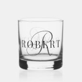 Classic Monogram Initiaal Naam Whisky Glas (Achterkant)
