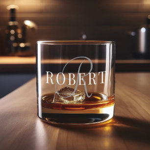 Classic Monogram Initiaal Naam Whisky Glas