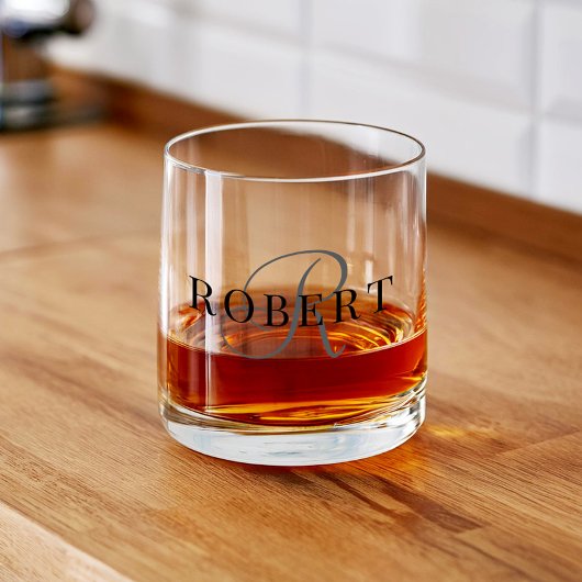 Classic Monogram Initiaal Naam Whisky Glas