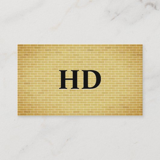 Classic Monogram Initialen | goudbakstenen muur Visitekaartje (Voorkant)