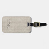 Classic Monogram Initialen linen Fabric-reis Bagagelabel (Voorkant horizontaal)