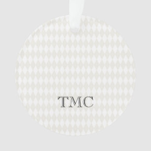 Classic Monogram INITIALEN Zwart Wit Beige Chic Ornament