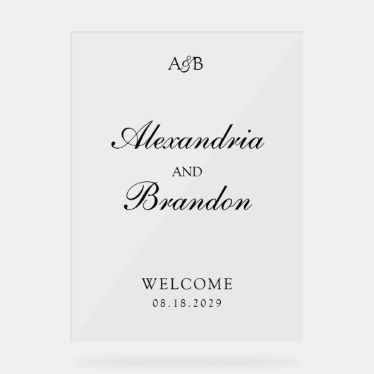 Classic Monogram Initials and Ampersand Wedding (Recto)