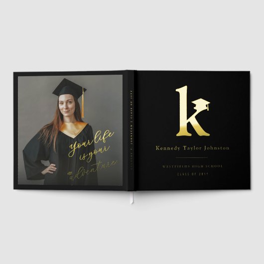 Classic Monogram K And Graduation Cap Grad Party (Complet)