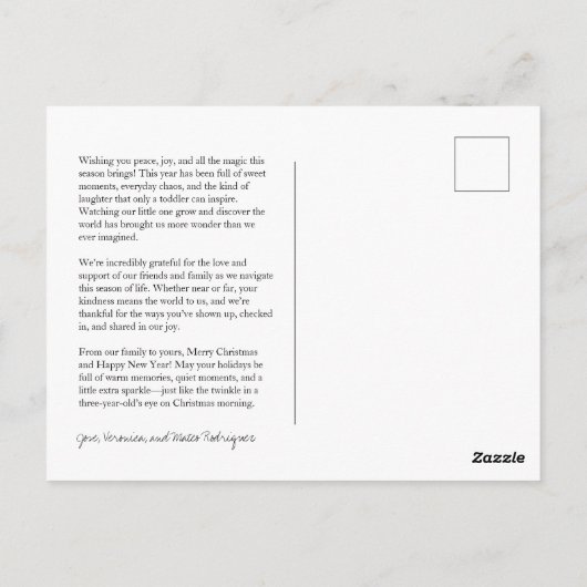 Classic Monogram Krans Crest Holiday Briefkaart (Achterkant)