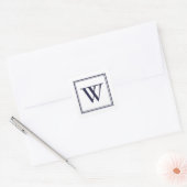 Classic Monogram met rand vierkante Stickers (Envelop)