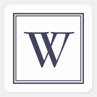 Classic Monogram met rand vierkante Stickers