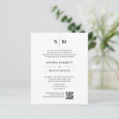 Classic Monogram Off White QR Code Wedding (Staand voorkant)
