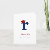 Classic Monogram R Graduation Cap Foto Modern Bedankkaart (Voorkant)