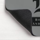 Classic Monogram voor Chic Plain Grey en Black Muismat (Hoek)