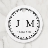 Classic Monogram Wedding Border line Bedankjes Labels (Achterkant)