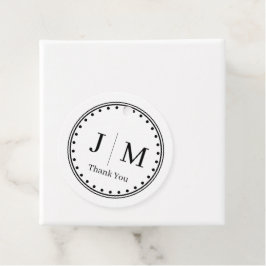 Classic Monogram Wedding Border line Bedankjes Labels