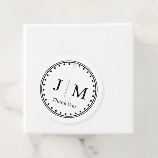Classic Monogram Wedding Border line Bedankjes Labels (In situ)