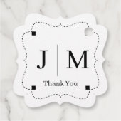Classic Monogram Wedding Border line Bedankjes Labels (Achterkant)
