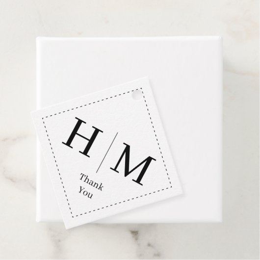 Classic Monogram Wedding Border line Bedankjes Labels (In situ)