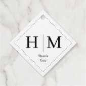 Classic Monogram Wedding Border line Bedankjes Labels (Achterkant)
