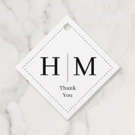 Classic Monogram Wedding Border line Bedankjes Labels