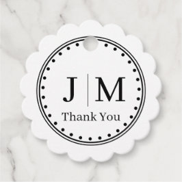 Classic Monogram Wedding Border line Bedankjes Labels