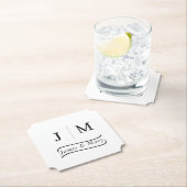 Classic Monogram Wedding Calligraphy line Kartonnen Onderzetters (Insitu)