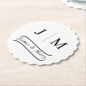Classic Monogram Wedding Calligraphy line Kartonnen Onderzetters (Gekanteld)