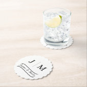 Classic Monogram Wedding Calligraphy line Kartonnen Onderzetters (Insitu)