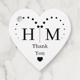 Classic Monogram Wedding Heart Border Bedankjes Labels