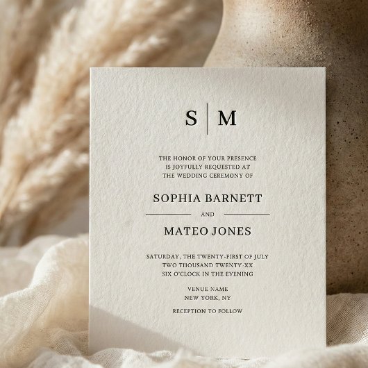 Classic Monogram White QR Code 4 Photo Wedding